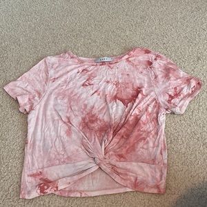soft tie dye pink crop t shirt womens size S